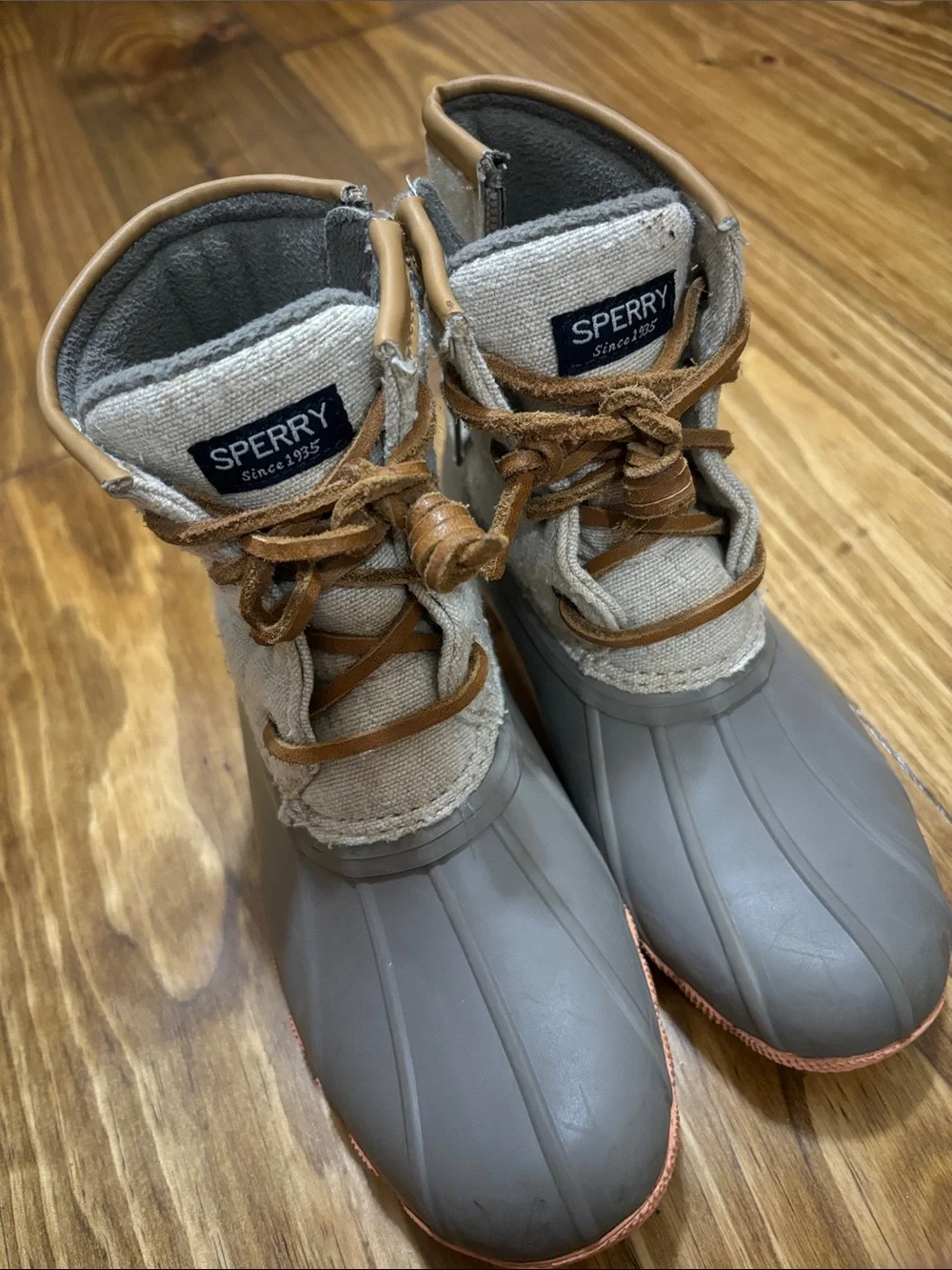Sperry Saltwater Duck Boots Girls Size 13